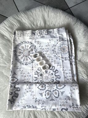 BEAU MONDE Gray And Taupe Shower Curtain